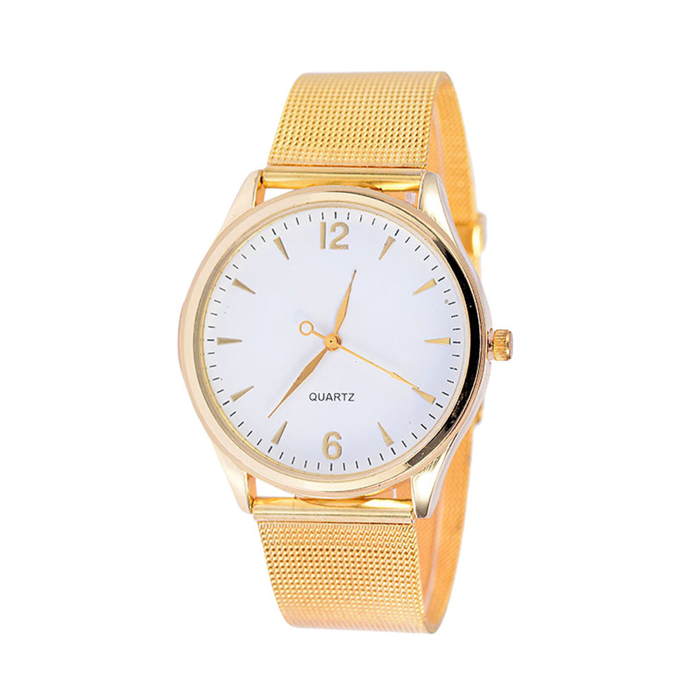 Luxury Watch Gift For Her - Damen-Quarzuhr mit goldenem Mesh-Armband, elegante Mode-Armbanduhr,