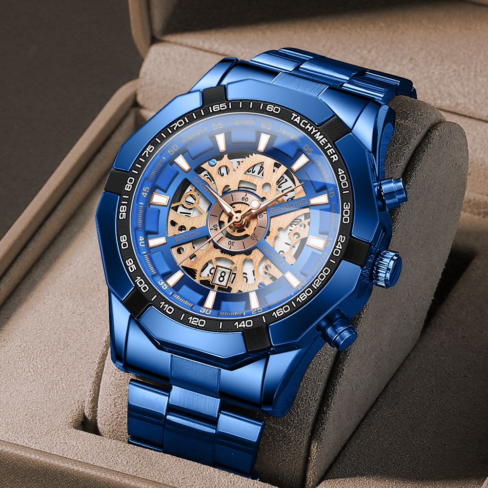 Luxury Watch Maker - UTHAI Herrenuhr, Luxuriöse Business-Marke, Skelettierte Leuchtanzeige,