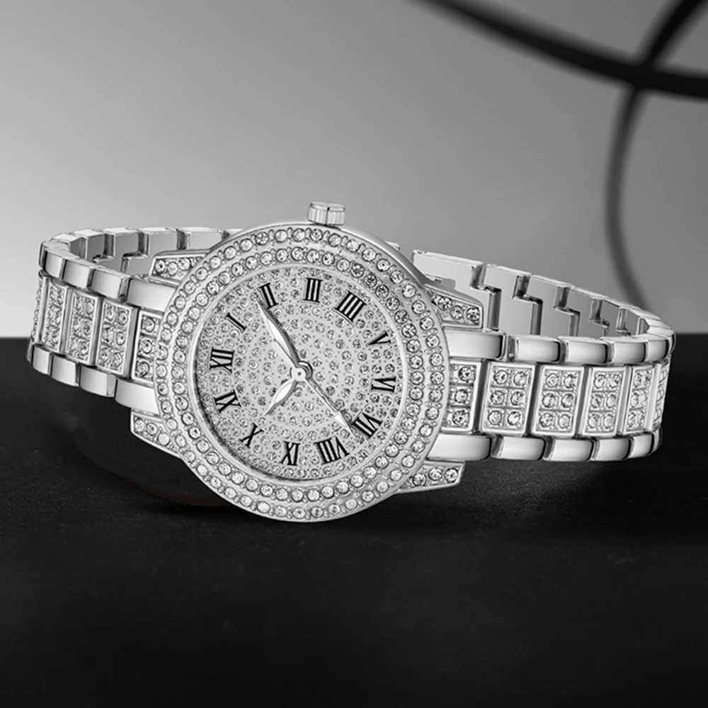 3-teiliges Set: Silberlegierun – Luxury Watch Gift For Her Bewertung und Preis