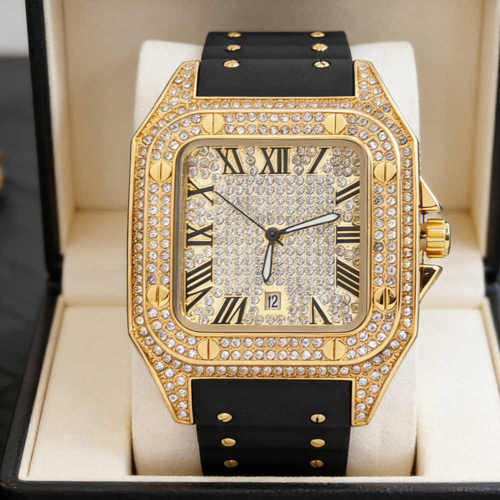 Modische Quadratische Voll-Dia – Luxury Watch Iceberg Bewertung und Preis