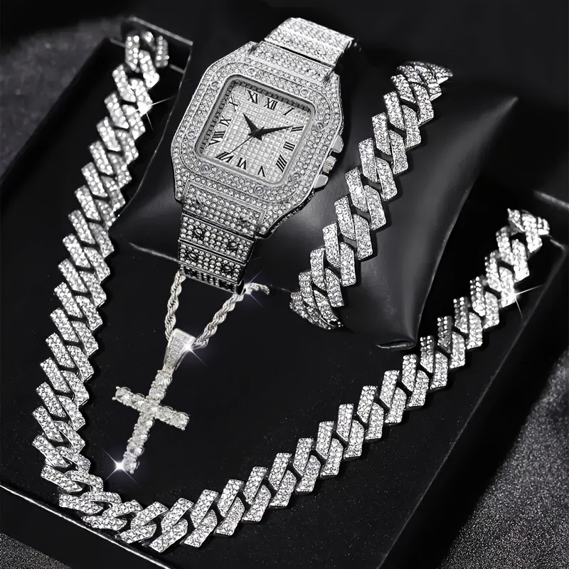 4-teiliges Set: Modische Iced- – Luxury Watch Iceberg Bewertung und Preis